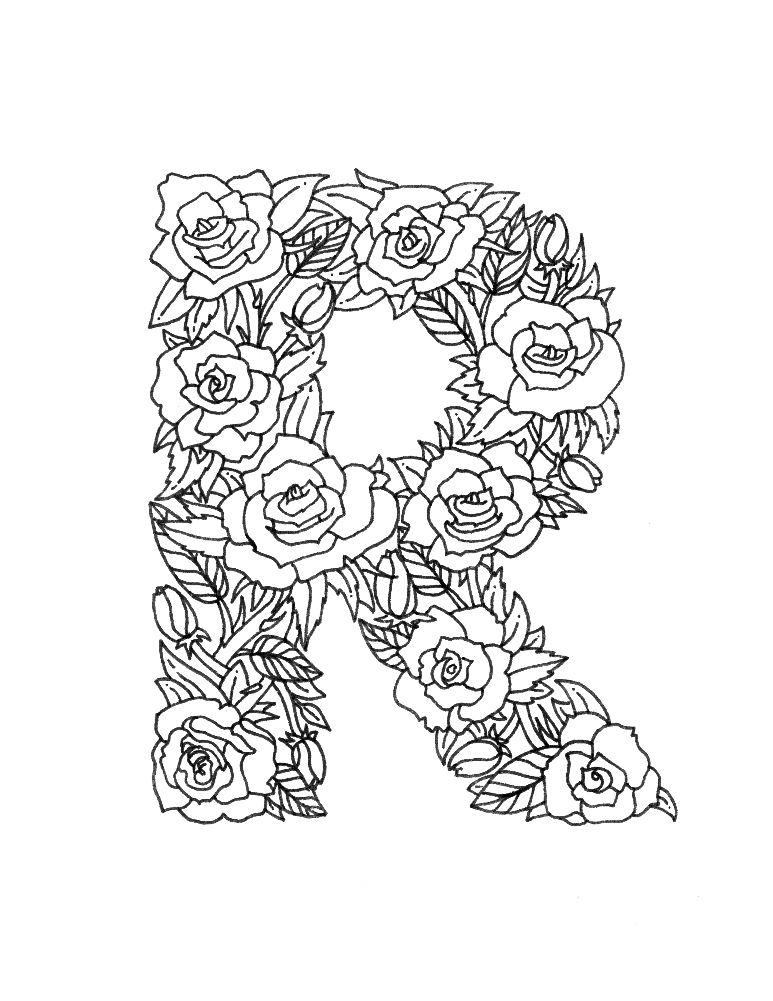 Download Free Coloring Pages of the Letter R Download